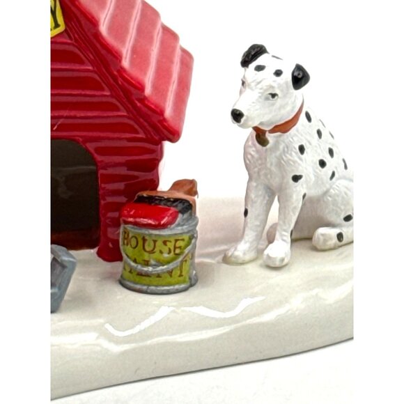 Department 56 Snow Village Sparky's New Doghouse Dalmatian Fire House No. 4 Xmas - Picture 5 of 9